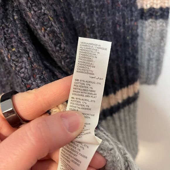 Fat Face Open Front Cardigan Navy Sweater Size 2 - Picture 5 of 9